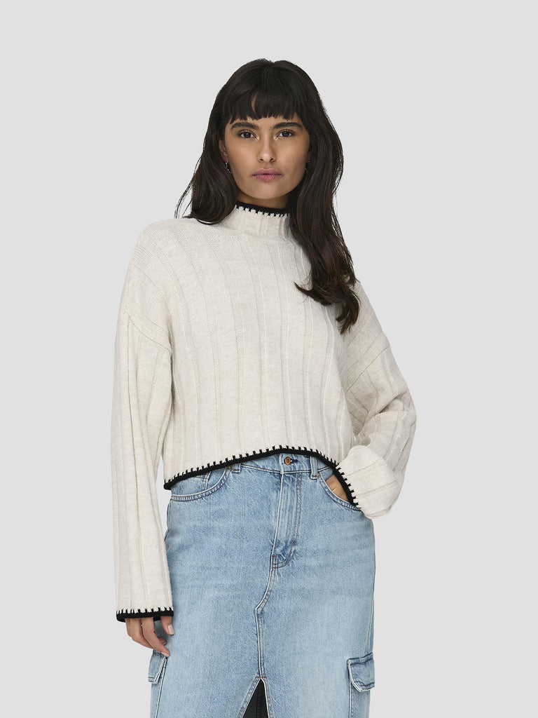 ONLCHICK STITCH LS HIGHNECK KNT NOOS 15329963 PUMICE STONE ONLY 