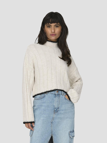 ONLCHICK STITCH LS HIGHNECK KNT NOOS 15329963 PUMICE STONE ONLY 