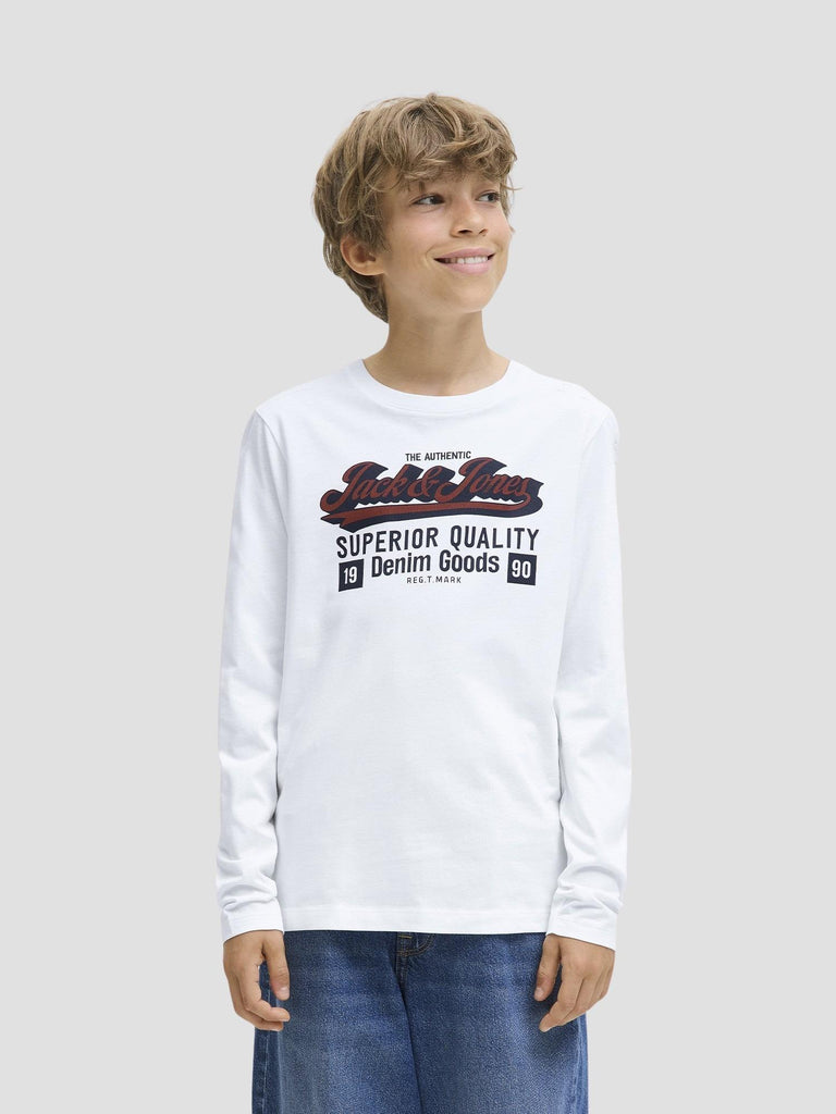 JJELOGO TEE LS O-NEC 2 COL AW25 NOOS JNR 12280078 CLOUD DANCER JACK&JONES 
