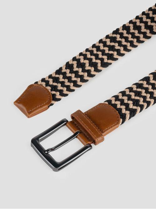 BELT ROPE NEW BUCKLE GRO4006 STRIPE BK/BE A257 GROOVE 