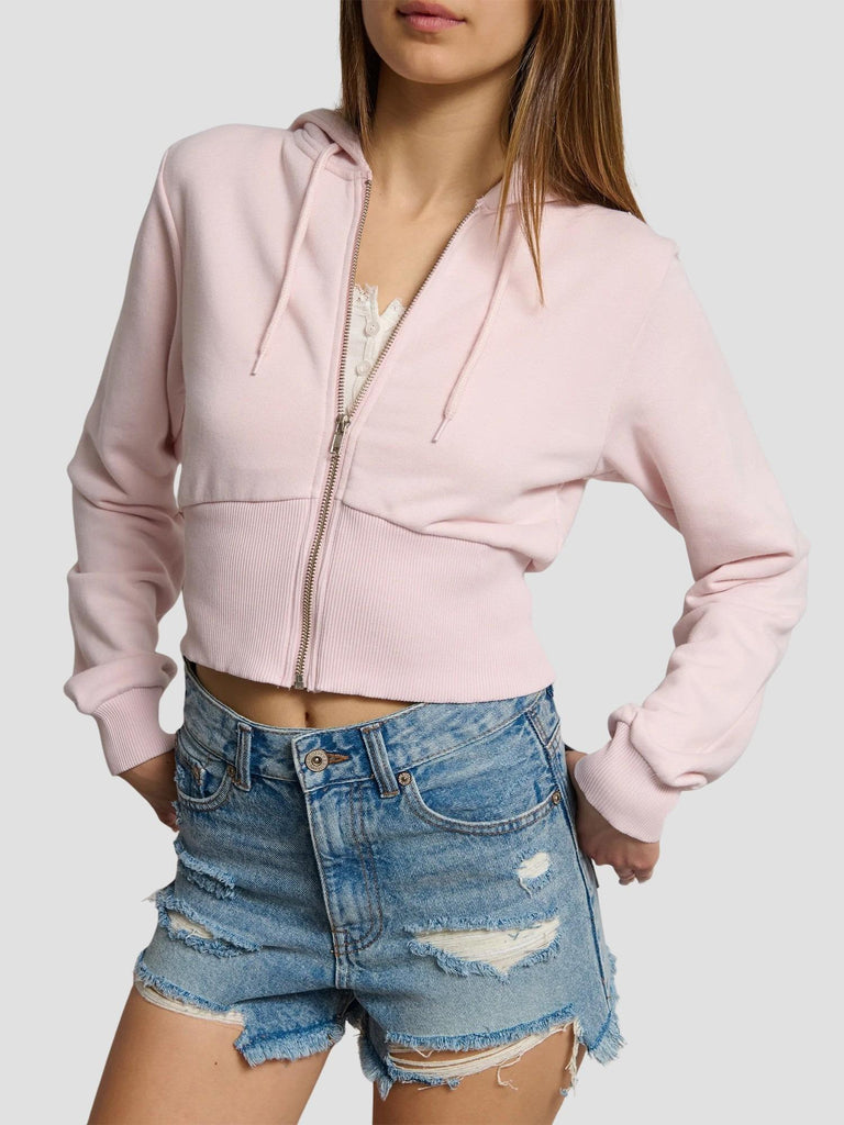 FELPA CROP EFFETTO CORSETTO KREPE252 PINK SUITE BENEDICT 