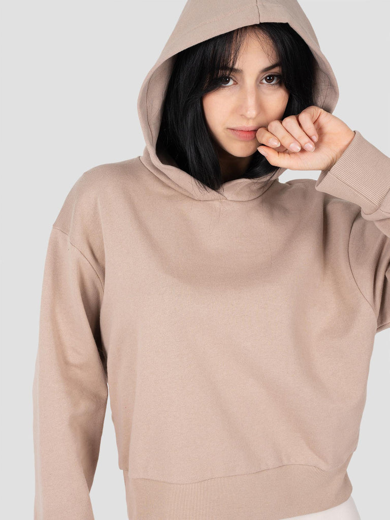 GROOVE FELPA CAPPUCCIO CHIUSO COSTA ALTA CROP BARL338W SABBIA GROOVE 