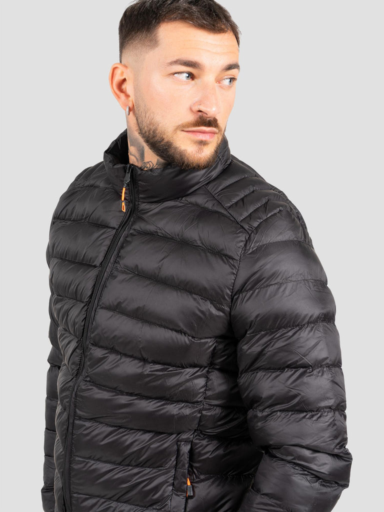 DOWNJACKET IF HOODIE FLUO ZIP DOWN1 BLACK GROOVE 