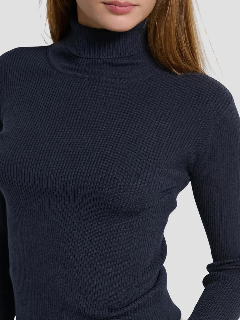 MAGLIA A COSTINE COLLO ALTO POLLICINO252 DK NAVY SUITE BENEDICT 