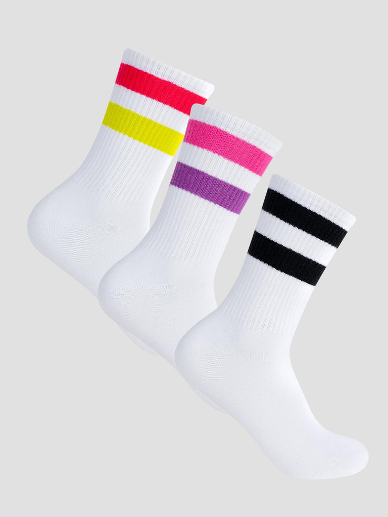 3PCS CREW SOCKS GRO1016 WHI FUX DUS GROOVE 