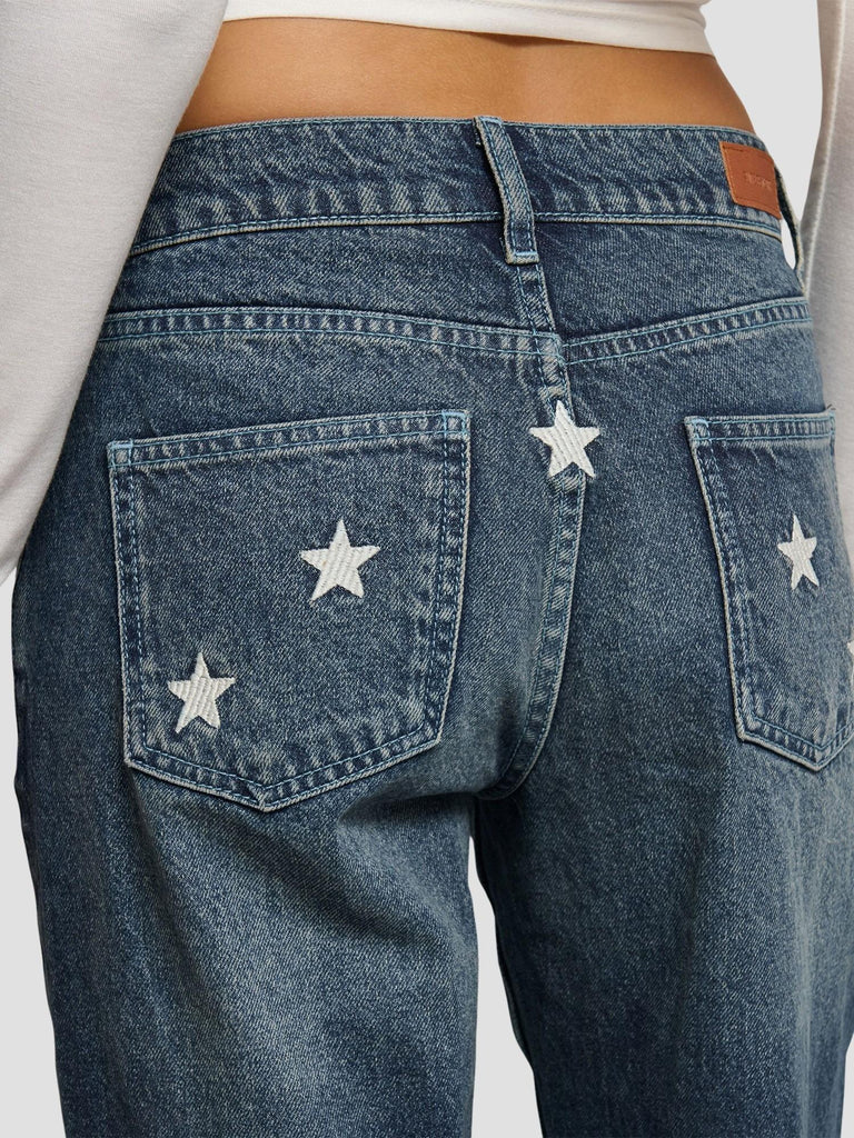 JEANS DRITTO CON RICAMO JADRER-STAR DARK SUITE BENEDICT 