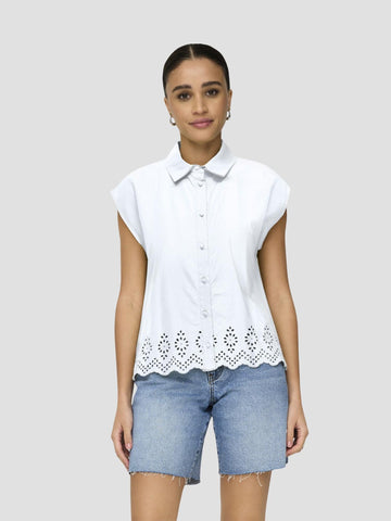 ONLLOU LIFE EMB S/S SHIRT PTM 15342569 BRIGHT WHITE ONLY 