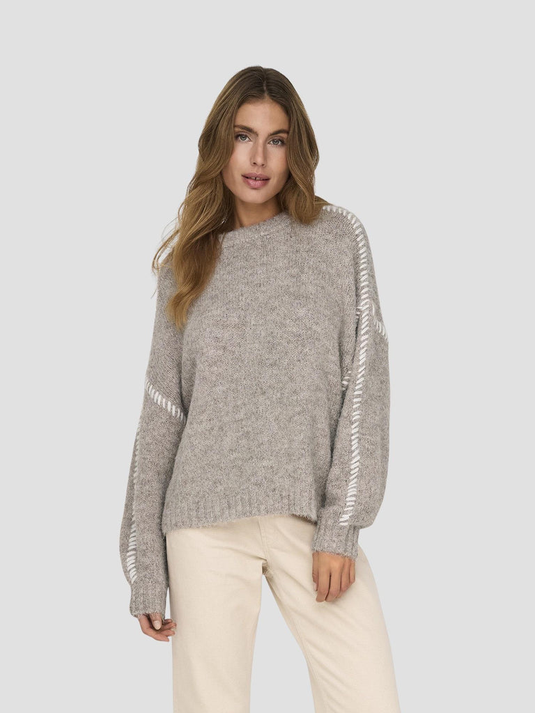 JDYZOEY LIFE L/S ON STITCH PULL KNT NOOS 15336758 CHATEAU GRAY JACQUELINE DE YONG 