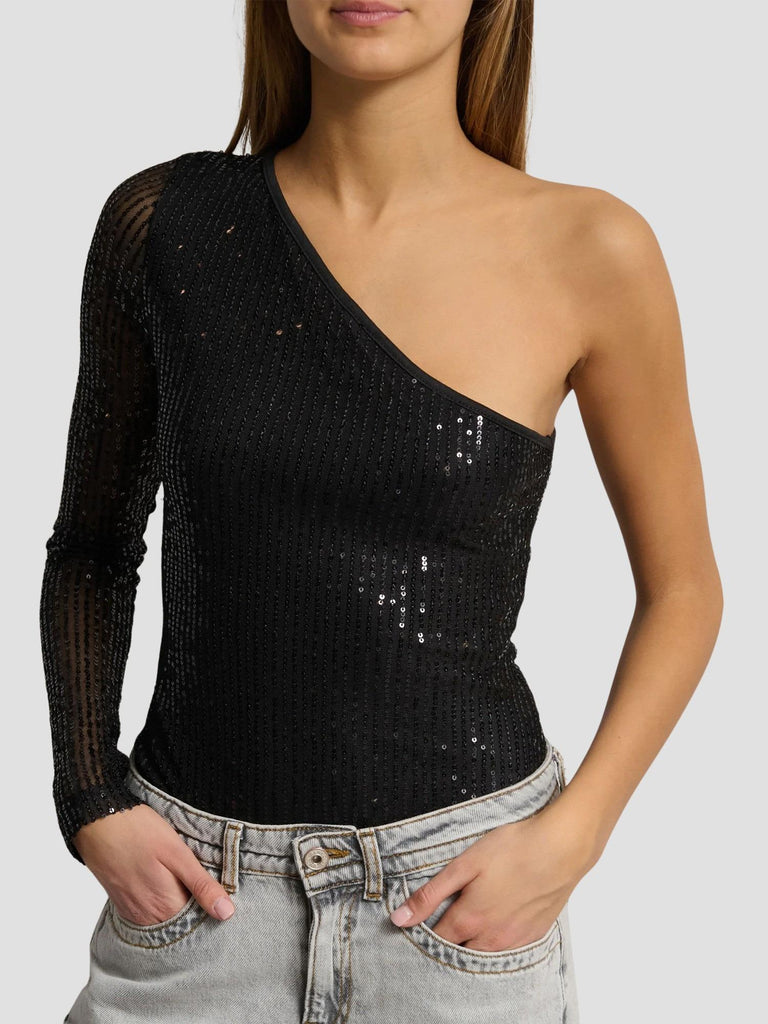 BODY MONOSPALLA IN PAILLETTES BRILLIS BLACK SUITE BENEDICT 