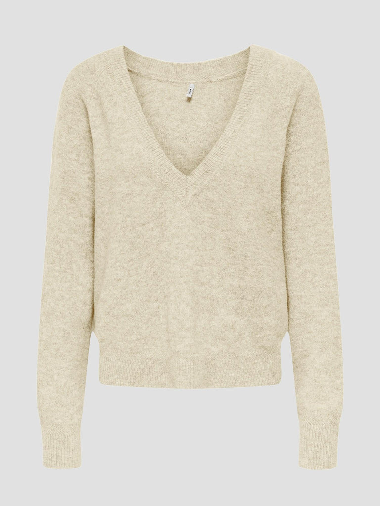 ONLRENE LIFE LS V-NECK REVERSIBEL CC KNT 15350613 BIRCH ONLY 