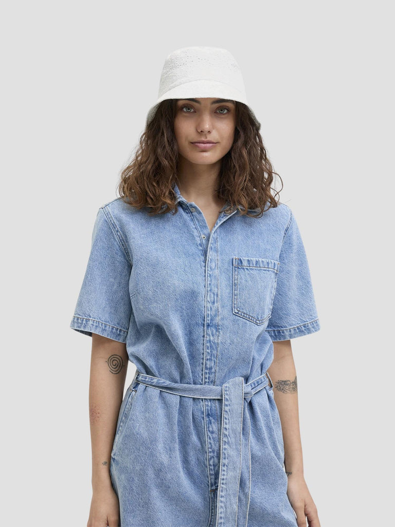 JXLU BROIDERIE ANGLAISE BUCKET HAT ACC 12278365 BLANC DE BLANC JJXX 