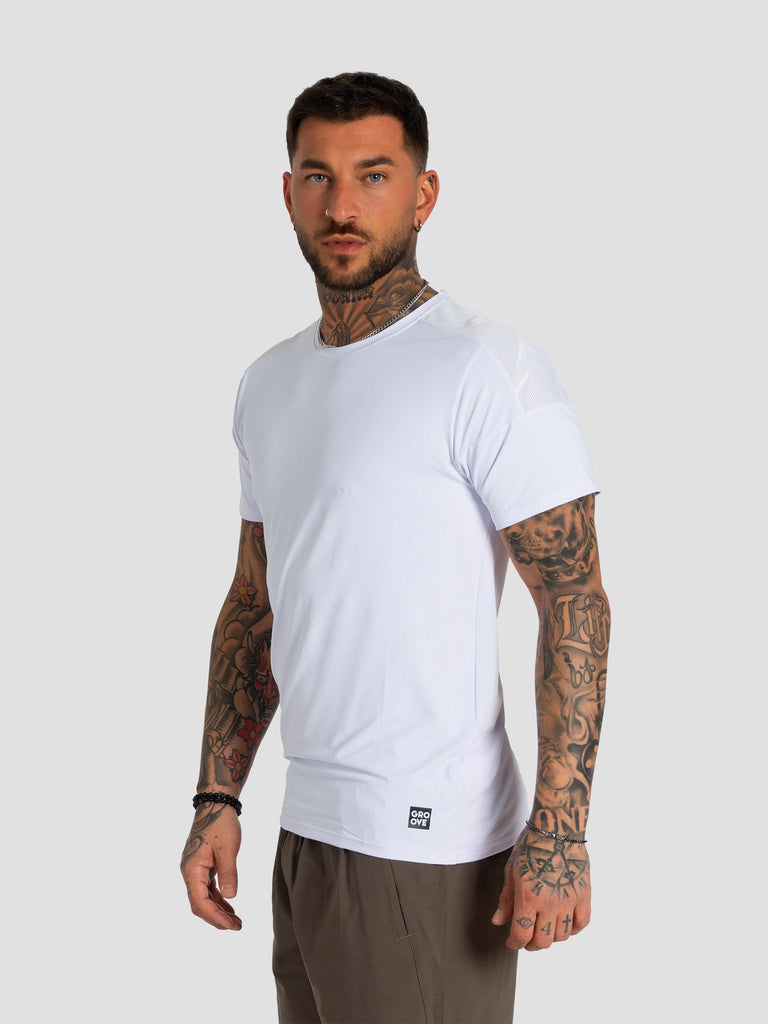 RUNNING TEE QUICKDRY CLEAN TECHTEE003 WHITE GROOVE 