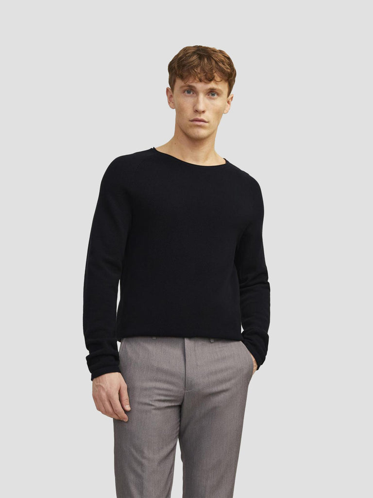 HILL KNIT CREW NECK NOOS 12157321 BLACK JACK&JONES 