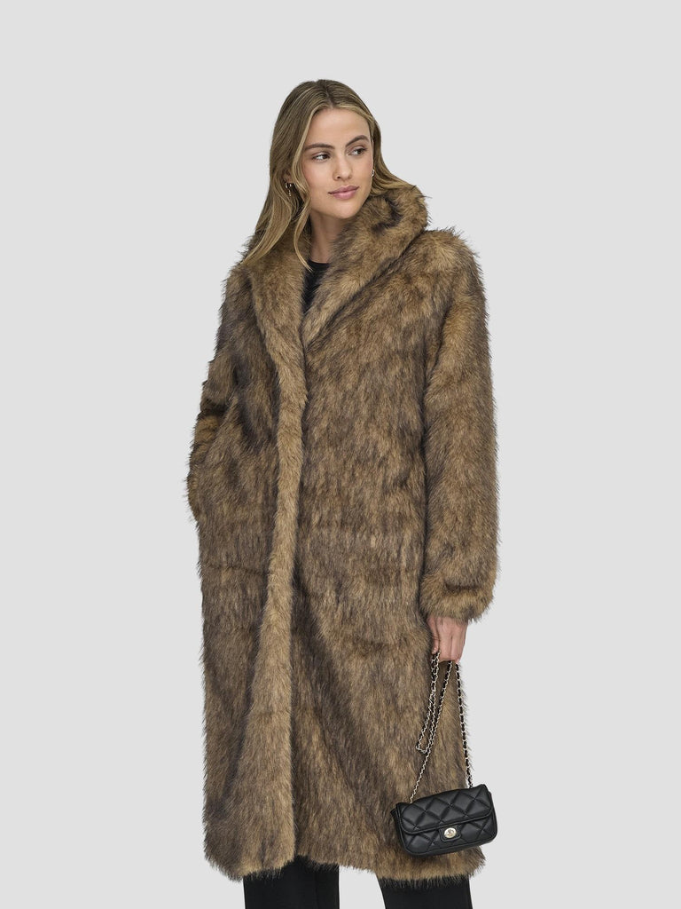 ONLDAWN LIFE LONG FAUX FUR COAT OTW 15352794 TANNIN ONLY 