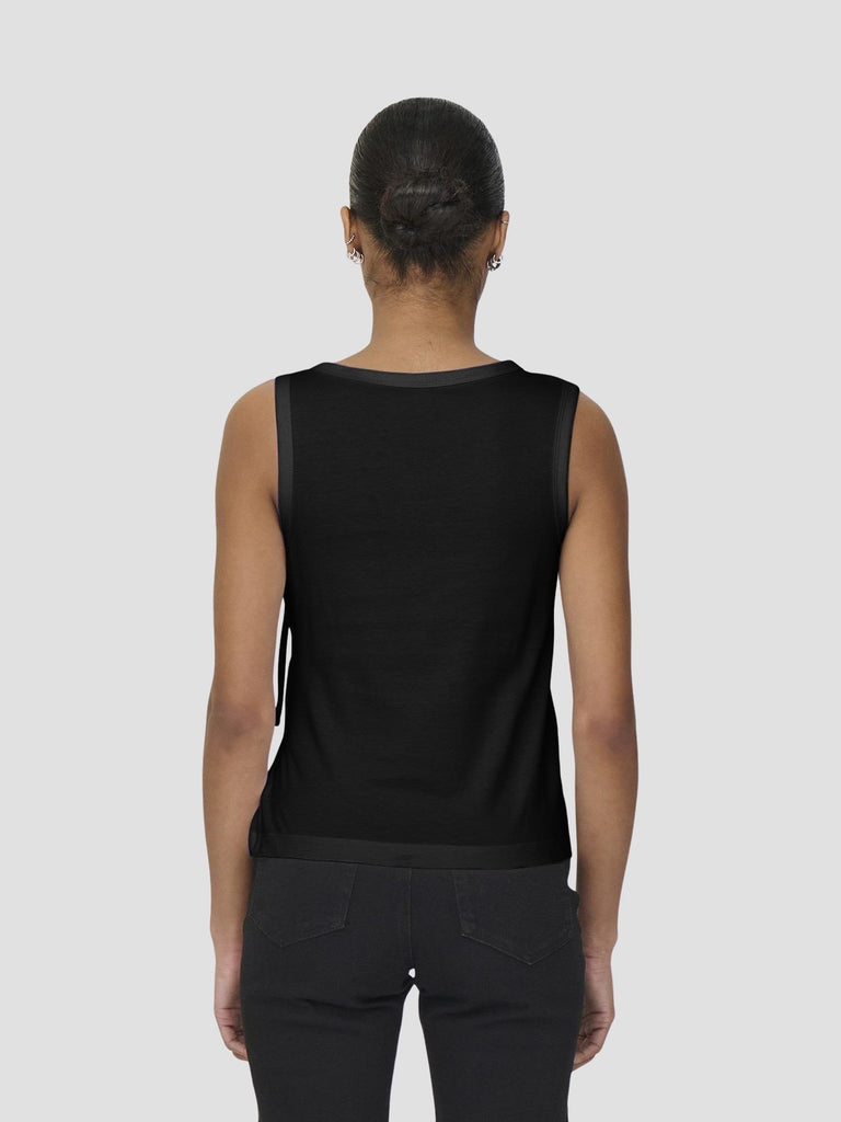 ONLWILL LIFE S/L TIE TOP JRS 15343430 BLACK ONLY 