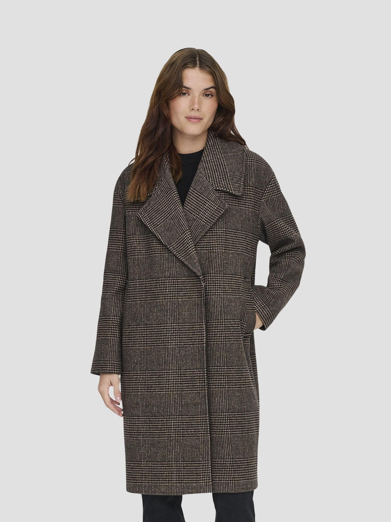 ONLMADISON LIFE CHECK COAT CC OTW UG 15349086 SEAL BROWN ONLY 