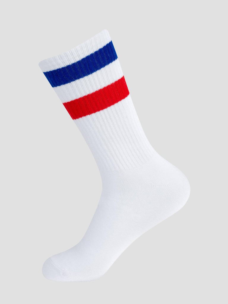 CREW SOCKS GRO1015 WHI BLU RED GROOVE 