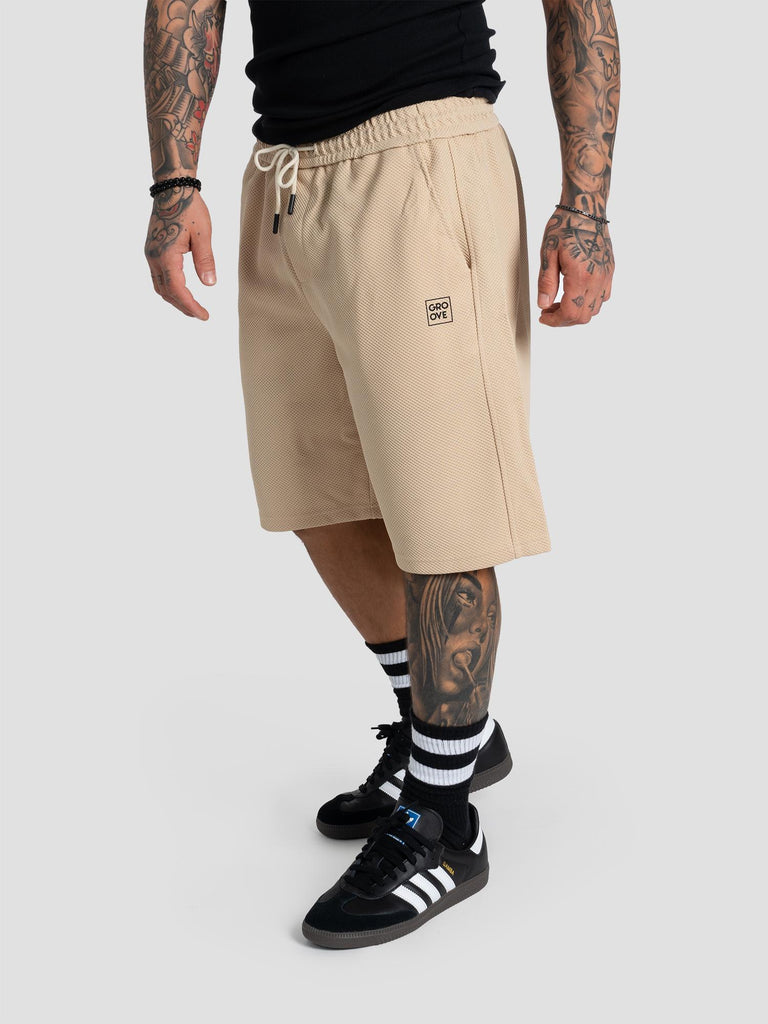 WAFFLE OVER TECHSHORT003 BEIGE GROOVE 