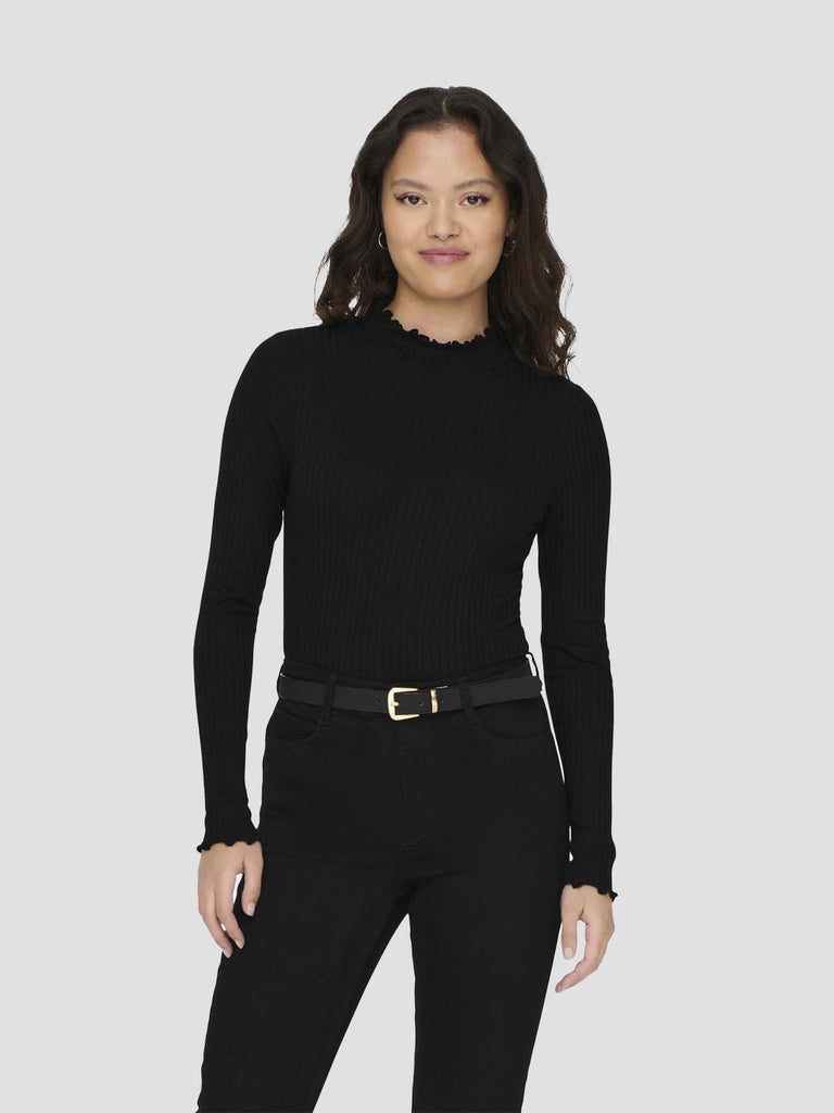 JDYFRANSISKA L/S HIGHNECK TOP JRS NOOS 15228065 BLACK JACQUELINE DE YONG 