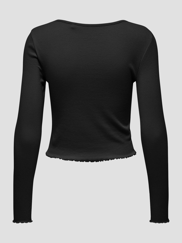 ONLBETTY L/S V-NECK TOP CC JRS 15342012 BLACK ONLY 