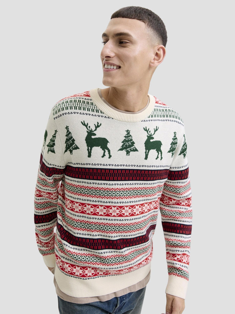 JJXMAS NOEL KNIT CREW NECK 12279840 DARK GREEN JACK&JONES 