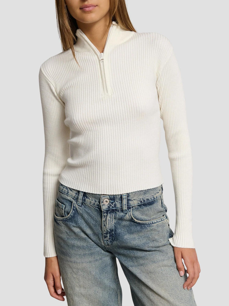 MAGLIA CON ZIP POSH252 OFFWHITE SUITE BENEDICT 