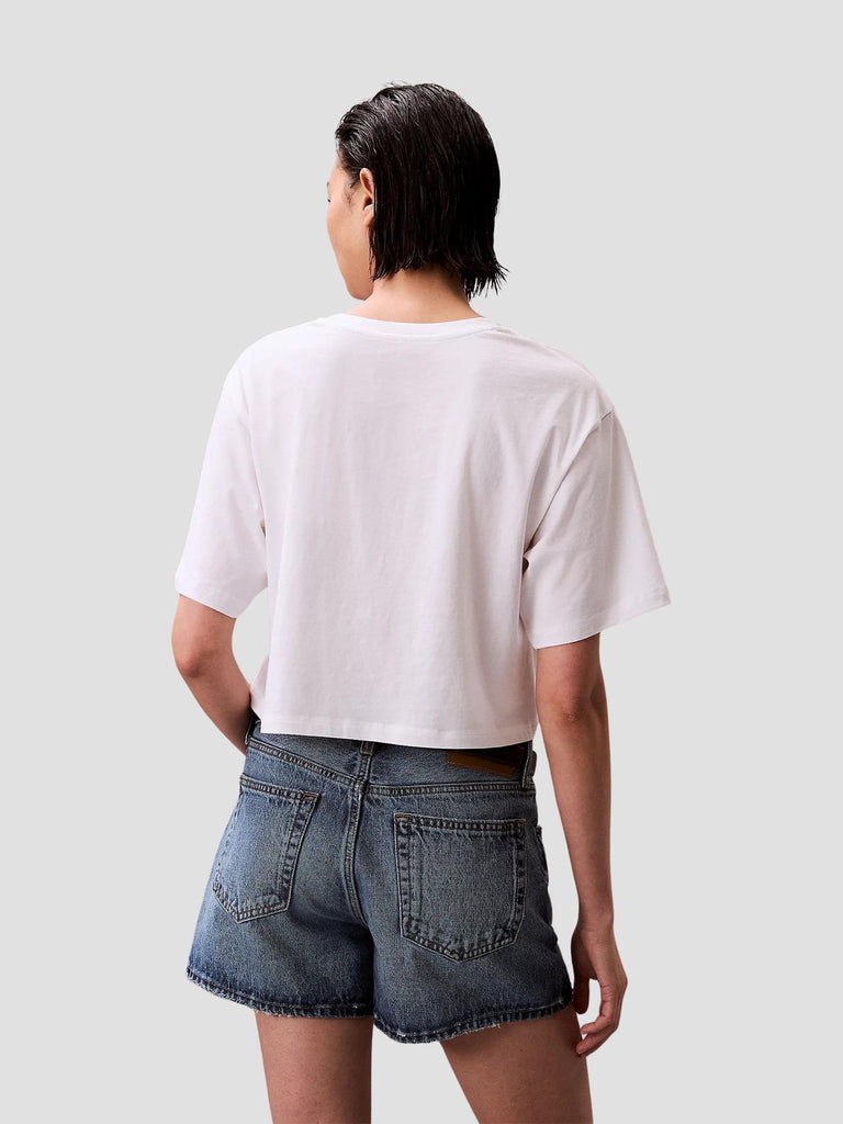 COTTON BOXY CROP PRIDE TEE QS7470 100 CALVIN KLEIN 