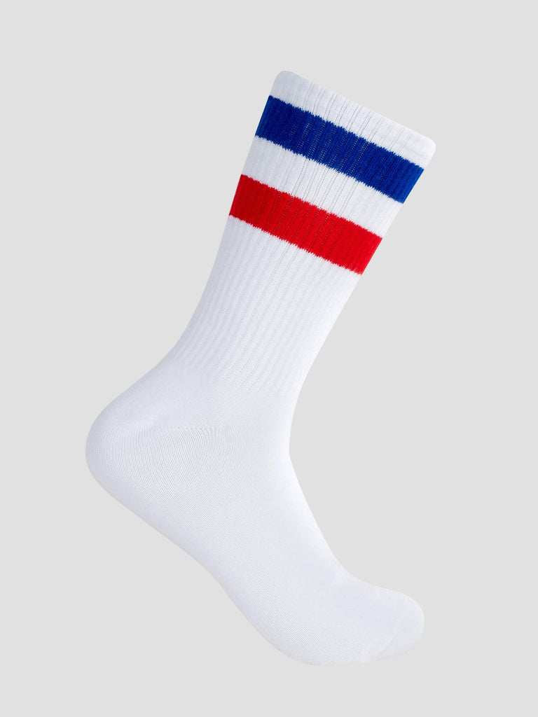 CREW SOCKS GRO1015 WHI BLU RED GROOVE 