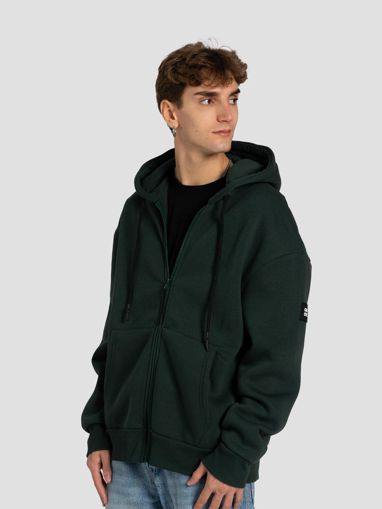 ZIP PATCH POLY HOODIE BARL351 VERDE BOSCO GROOVE 