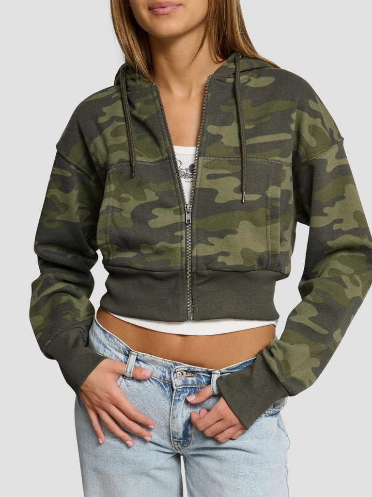 FELPA CON CAPPUCCIO CROP KOREA252 CAMOU SUITE BENEDICT 