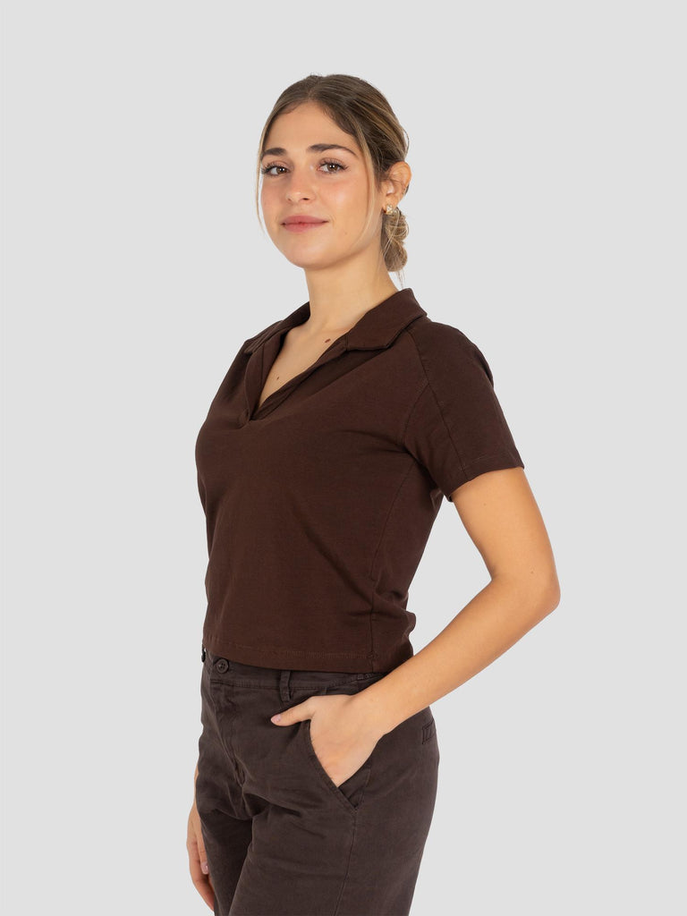 COLLO A V APERTO N1657 MARRONE GROOVE 