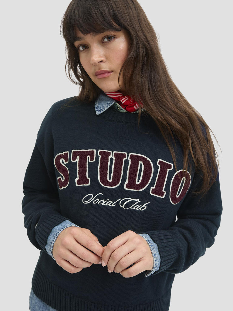 JXBROOK CREW NECK KNIT 12281710 MARITIME BLUE JJXX 