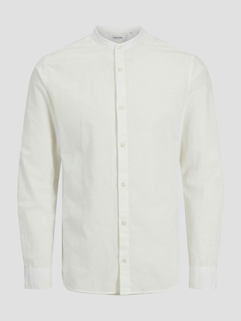 JJEBREEZE LINEN BLEND BAND SHIRT LS SN 12268966 WHITE JACK&JONES 