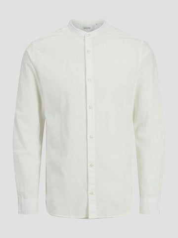 JJEBREEZE LINEN BLEND BAND SHIRT LS SN 12268966 WHITE JACK&JONES 
