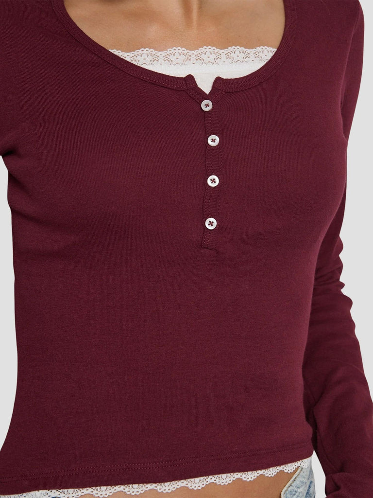 TOP DOPPIO CON PIZZO GENEVE252 BORDEAUX SUITE BENEDICT 