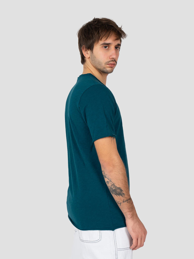 JERSEY FIAMMATA TAGLIO VIVO TSHIRT001 PETROLIO GROOVE 