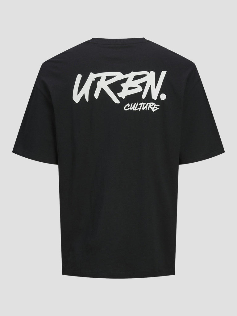JJSCRIPT BRADLEY TEE SS CREW NECK 12269361 BLACK JACK&JONES 