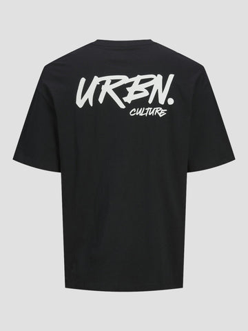 JJSCRIPT BRADLEY TEE SS CREW NECK 12269361 BLACK JACK&JONES 
