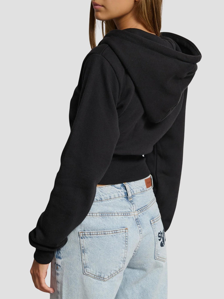 FELPA CROP EFFETTO CORSETTO KREPE252 BLACK SUITE BENEDICT 