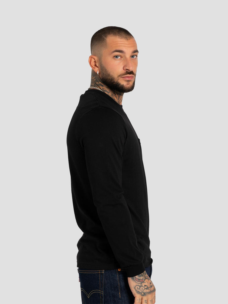 GROOVE T SHIRT MANICA LUNGA CON TASCHINO IN COTONE AMERICANO BARL111 NERO GROOVE 