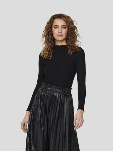 ONLEMMA L/S HIGH NECK TOP NOOS JRS 15180040 BLACK ONLY 