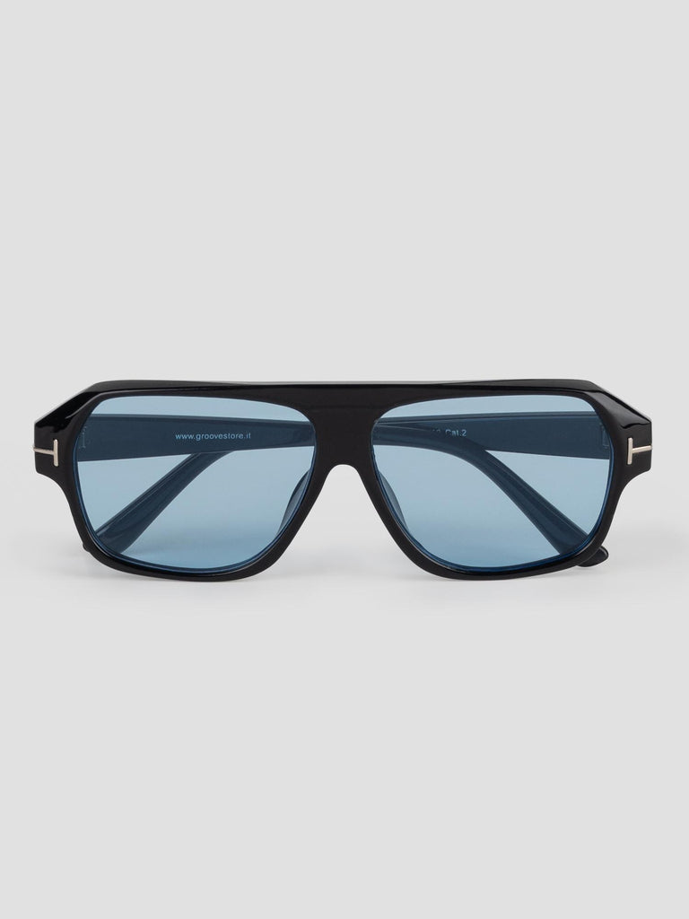 AVIATOR COLORED LENSES SUN001/10 BLACK BLUE GROOVE 