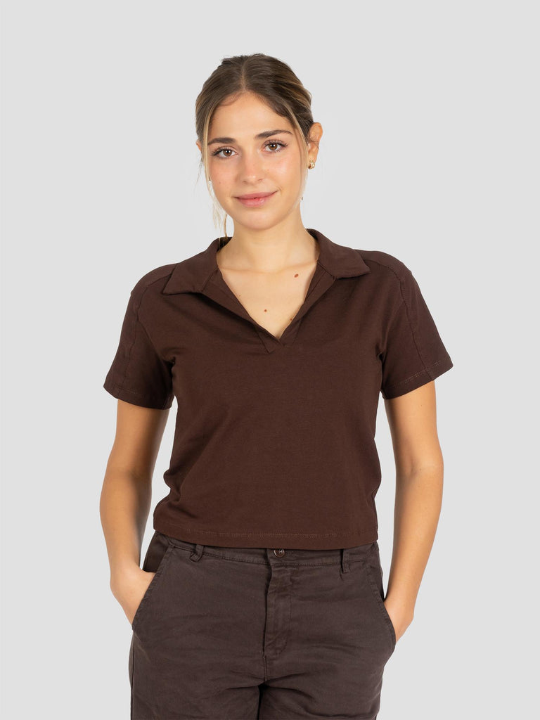 COLLO A V APERTO N1657 MARRONE GROOVE 