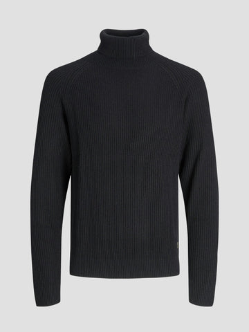 JJPANNEL KNIT ROLL NECK AW25 12278918 BLACK JACK&JONES 
