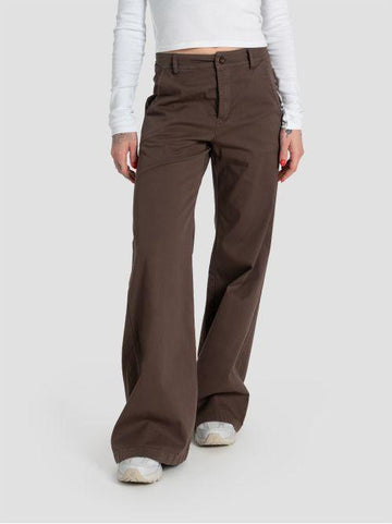CHINO PANTA PALAZZO ELASTICO 6789 CACAO GROOVE 