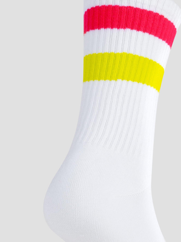 CREW SOCKS GRO1015 WHI FUX YEL GROOVE 