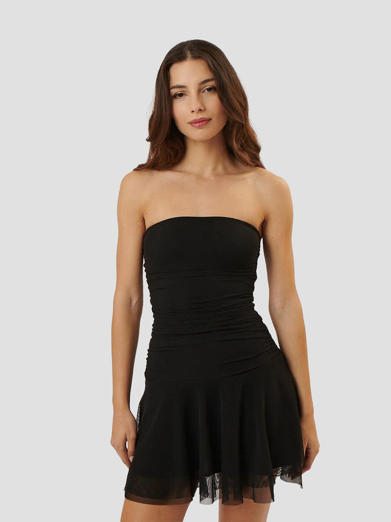 ABITO IN RETE A FASCIA CON GONNA SVASATA VINCIT251 NERO SUITE BENEDICT 