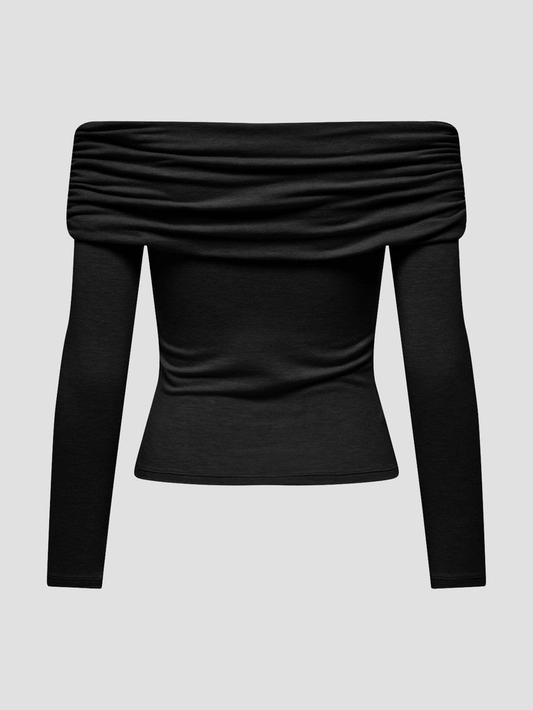ONLGLAMOUR L/S OFF SHOULDER TOP CC JRS 15339759 BLACK ONLY 