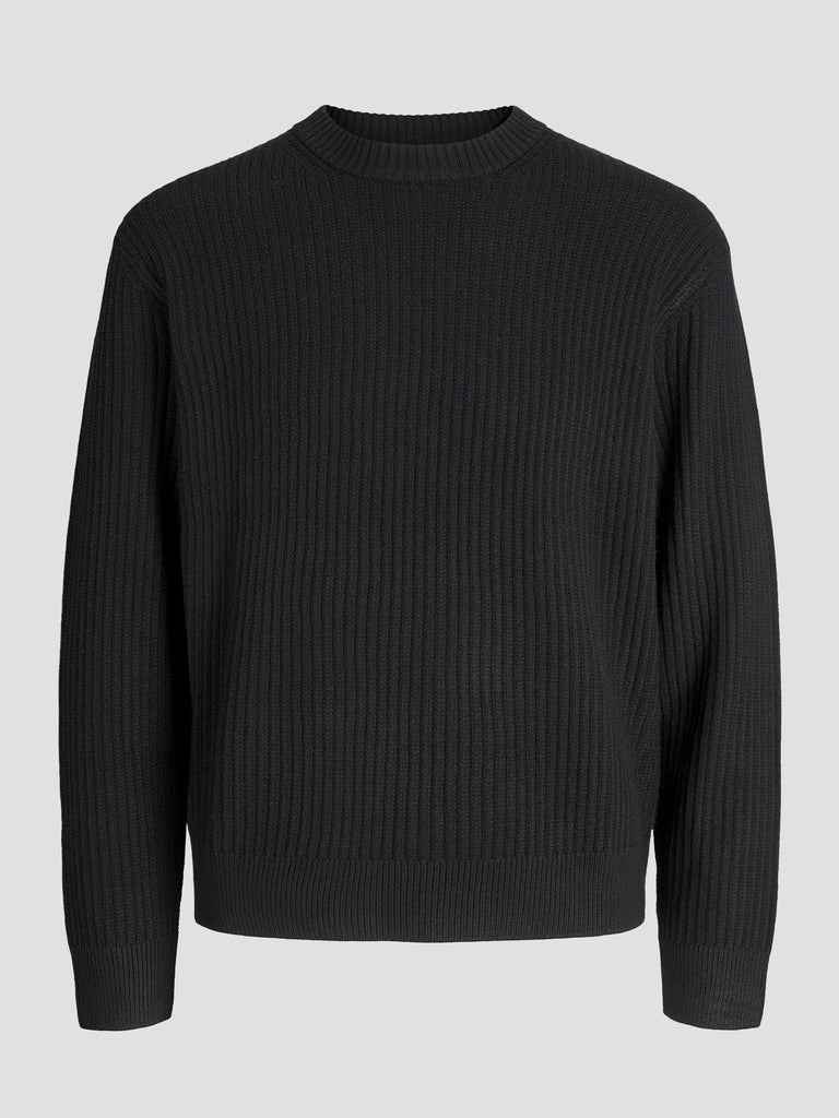 JCOGRID KNIT CREW NECK 12283169 BLACK JACK&JONES 