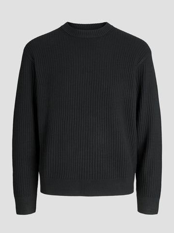JCOGRID KNIT CREW NECK 12283169 BLACK JACK&JONES 